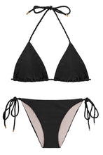 Cargar imagen en el visor de la galería, Product Front: Rio De Sol Conjunto Set Shimmer-Black Tri-Rope Ibiza-Rope