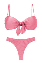 Cargar imagen en el visor de la galería, Product Front: Rio De Sol Conjunto Set Shimmer-Confetti Bandeau-Knot Nice-Fio