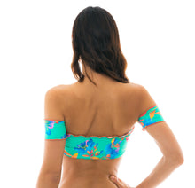 Cargar imagen en el visor de la galería, Image 06: Rio De Sol Sostén Top Acqua Flora Off Shoulder