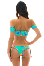 Cargar imagen en el visor de la galería, Model Back: Rio De Sol Sostén Top Acqua Flora Off Shoulder