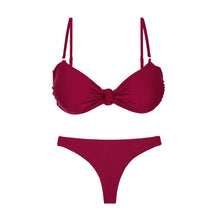 Cargar imagen en el visor de la galería, Product Front: Rio De Sol Conjunto Set Touch-Carmim Bandeau-Joy Mia
