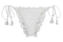 Cargar imagen en el visor de la galería, Product Front: Rio De Sol Bragas Bottom Shimmer-White Frufru