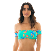 Cargar imagen en el visor de la galería, Gallery: Rio De Sol Sostén Top Acqua Flora Off Shoulder