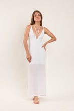 Cargar imagen en el visor de la galería, Model Front: Rio De Sol Vestido De Playa Memphis-White Saida Yara