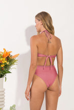 Cargar imagen en el visor de la galería, Model Back: Rio De Sol Bragas Bottom Shimmer-Confetti Belted-High-Waist