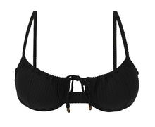 Cargar imagen en el visor de la galería, Product Front: Rio De Sol Sostén Top Dots-Black Balconet-Tie