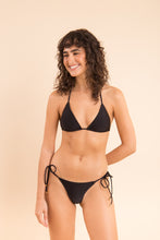 Cargar imagen en el visor de la galería, Model Front: Rio De Sol Bragas Bottom Shimmer-Black Cheeky-Tie