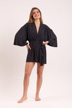 Cargar imagen en el visor de la galería, Image 06: Rio De Sol Caftán / Cubrir Black Kimono