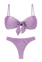 Cargar imagen en el visor de la galería, Product Front: Rio De Sol Conjunto Set Shimmer-Harmonia Bandeau-Knot Nice-Fio
