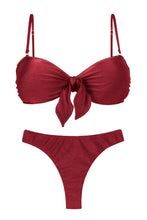 Cargar imagen en el visor de la galería, Product Front: Rio De Sol Conjunto Set Shimmer-Divino Bandeau-Knot Nice-Fio