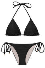 Cargar imagen en el visor de la galería, Product Front: Rio De Sol Conjunto Set Shimmer-Black Tri-Inv Ibiza-Comfy