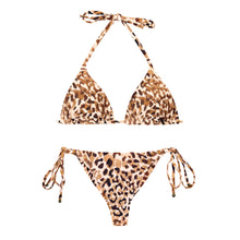 Cargar imagen en el visor de la galería, Product Front: Rio De Sol Conjunto Set Leopard Tri-Inv Cheeky-Tie