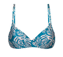 Cargar imagen en el visor de la galería, Product Front: Rio De Sol Sostén Top Palms-Blue Balconet-Inv