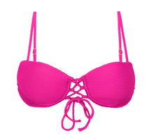 Cargar imagen en el visor de la galería, Product Front: Rio De Sol Sostén Top Cotele-Amaranto Balconet-Pushup