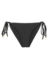 Cargar imagen en el visor de la galería, Product Front: Rio De Sol Bragas Bottom Shimmer-Black Cheeky-Tie-Gold