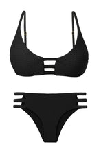 Cargar imagen en el visor de la galería, Product Front: Rio De Sol Conjunto Set Bora-Black Bra-Trio Madrid-Trio