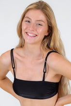 Cargar imagen en el visor de la galería, Gallery: Rio De Sol Sostén Top Shimmer-Black Bandeau-Reto