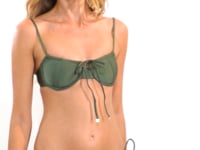 Cargar y reproducir el video en el visor de la galería, Video: Rio De Sol Conjunto Set Shimmer-Croco Balconet-Tie Cheeky-Tie-Gold