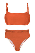Cargar imagen en el visor de la galería, Product Front: Rio De Sol Conjunto Set Paprica Bandeau-Reto Hotpants