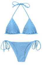 Cargar imagen en el visor de la galería, Product Front: Rio De Sol Conjunto Set Shimmer-Baltic-Sea Tri-Inv Cheeky-Tie