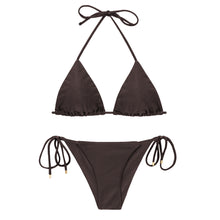 Cargar imagen en el visor de la galería, Product Front: Rio De Sol Conjunto Set Shimmer-Coffee Tri-Inv Cheeky-Tie