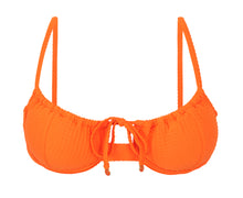 Cargar imagen en el visor de la galería, Product Front: Rio De Sol Sostén Top Dots-Orange Balconet-Tie