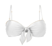 Cargar imagen en el visor de la galería, Product Front: Rio De Sol Sostén Top Shimmer-White Bandeau-Knot