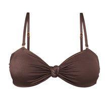 Cargar imagen en el visor de la galería, Product Front: Rio De Sol Sostén Top Shimmer-Coffee Bandeau-Joy

