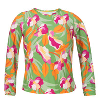 Cargar imagen en el visor de la galería, Product Front: Rio De Sol Sostén Top Green-Bloom Rash-Guard
