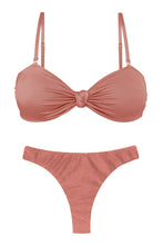 Cargar imagen en el visor de la galería, Product Front: Rio De Sol Conjunto Set Shimmer-Copper Bandeau-Joy Nice-Fio
