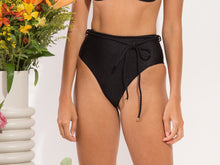 Cargar imagen en el visor de la galería, Image 11: Rio De Sol Bragas Bottom Shimmer-Black Belted-High-Waist
