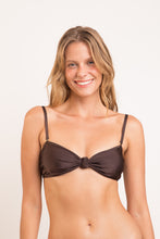 Cargar imagen en el visor de la galería, Gallery: Rio De Sol Sostén Top Shimmer-Coffee Bandeau-Joy
