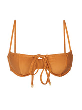 Cargar imagen en el visor de la galería, Product Front: Rio De Sol Sostén Top Shimmer-Nocciola Balconet-Tie
