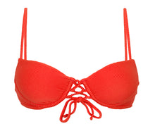 Cargar imagen en el visor de la galería, Product Front: Rio De Sol Sostén Top Cotele-Tomate Balconet-Pushup
