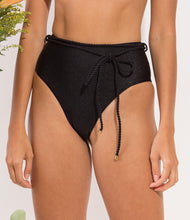 Cargar imagen en el visor de la galería, Image 09: Rio De Sol Bragas Bottom Shimmer-Black Belted-High-Waist
