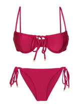 Cargar imagen en el visor de la galería, Product Front: Rio De Sol Conjunto Set Shimmer-Desejo Balconet-Tie Cheeky-Tie-Gold
