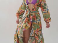 Cargar y reproducir el video en el visor de la galería, Video: Rio De Sol Vestido De Playa Tropical Long Dress Verona
