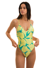 Cargar imagen en el visor de la galería, Model Front: Rio De Sol Una Pieza Banana Yellow Hype
