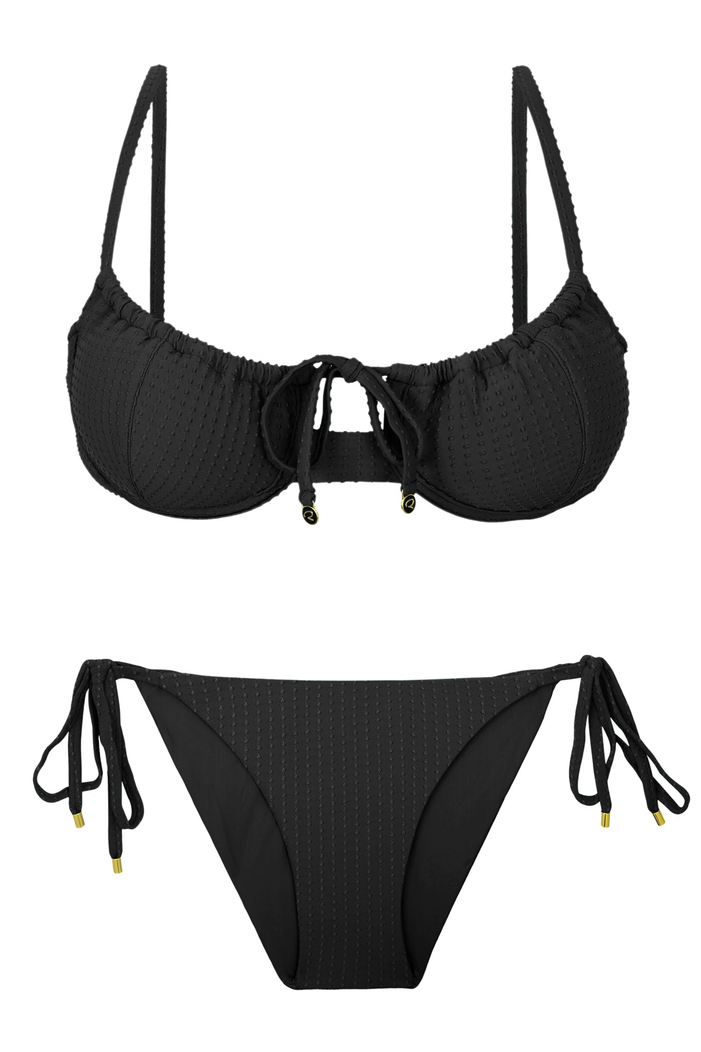 Product Front: Rio De Sol Bragas Bottom Dots-Black Ibiza-Comfy