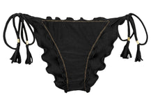 Cargar imagen en el visor de la galería, Product Front: Rio De Sol Bragas Bottom Shimmer-Black Frufru-Comfy
