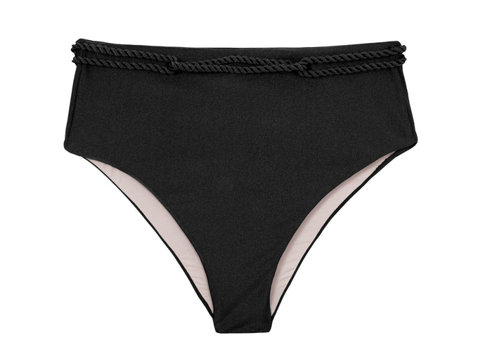 Product Front: Rio De Sol Bragas Bottom Shimmer-Black Hotpants
