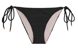Product Front: Rio De Sol Bragas Bottom Shimmer-Black Ibiza-Rope