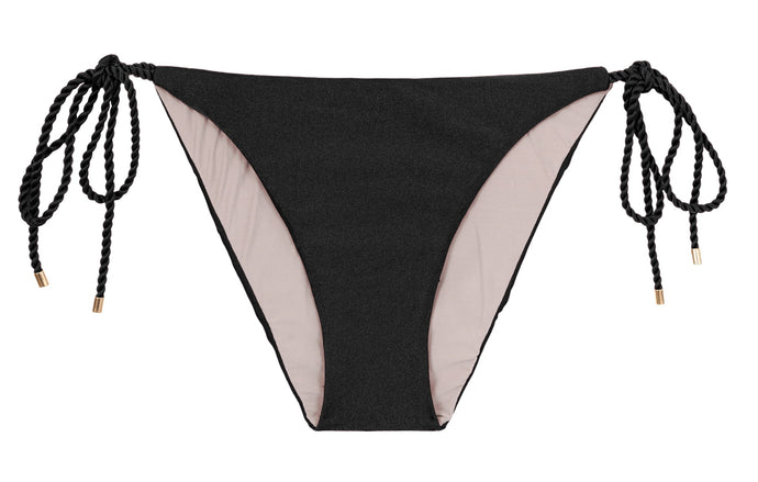Product Front: Rio De Sol Bragas Bottom Shimmer-Black Ibiza-Rope