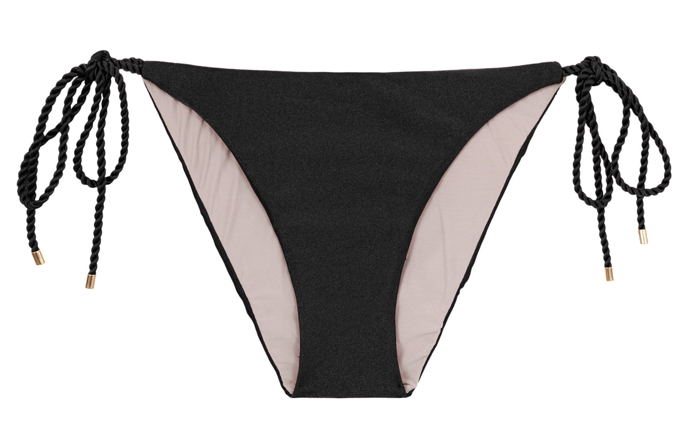 Product Front: Rio De Sol Bragas Bottom Shimmer-Black Ibiza-Rope