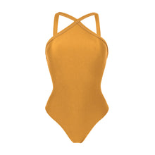 Cargar imagen en el visor de la galería, Product Front: Rio De Sol Una Pieza Damasco High-Neck
