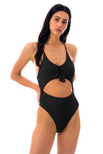 Cargar imagen en el visor de la galería, Model Front: Rio De Sol Una Pieza Dots-Black Ivy Strap
