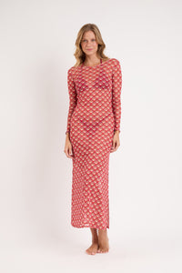 Model Front: Rio De Sol Vestido De Playa Floral-Scales Dress Lucy