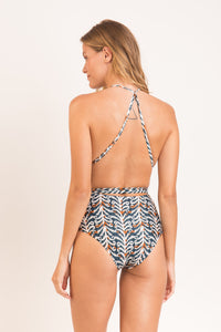 Model Back: Rio De Sol Una Pieza Ikat New Vegas
