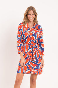 Model Front: Rio De Sol Vestido De Playa Leaves Chemise