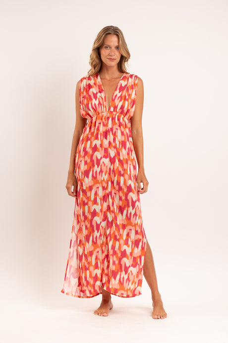 Model Front: Rio De Sol Vestido De Playa Mirage Long Dress Soleil